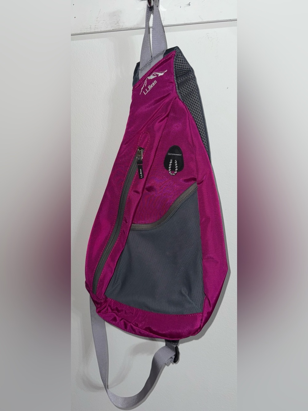 L.L. Bean Magenta and Gray Sling Backpack